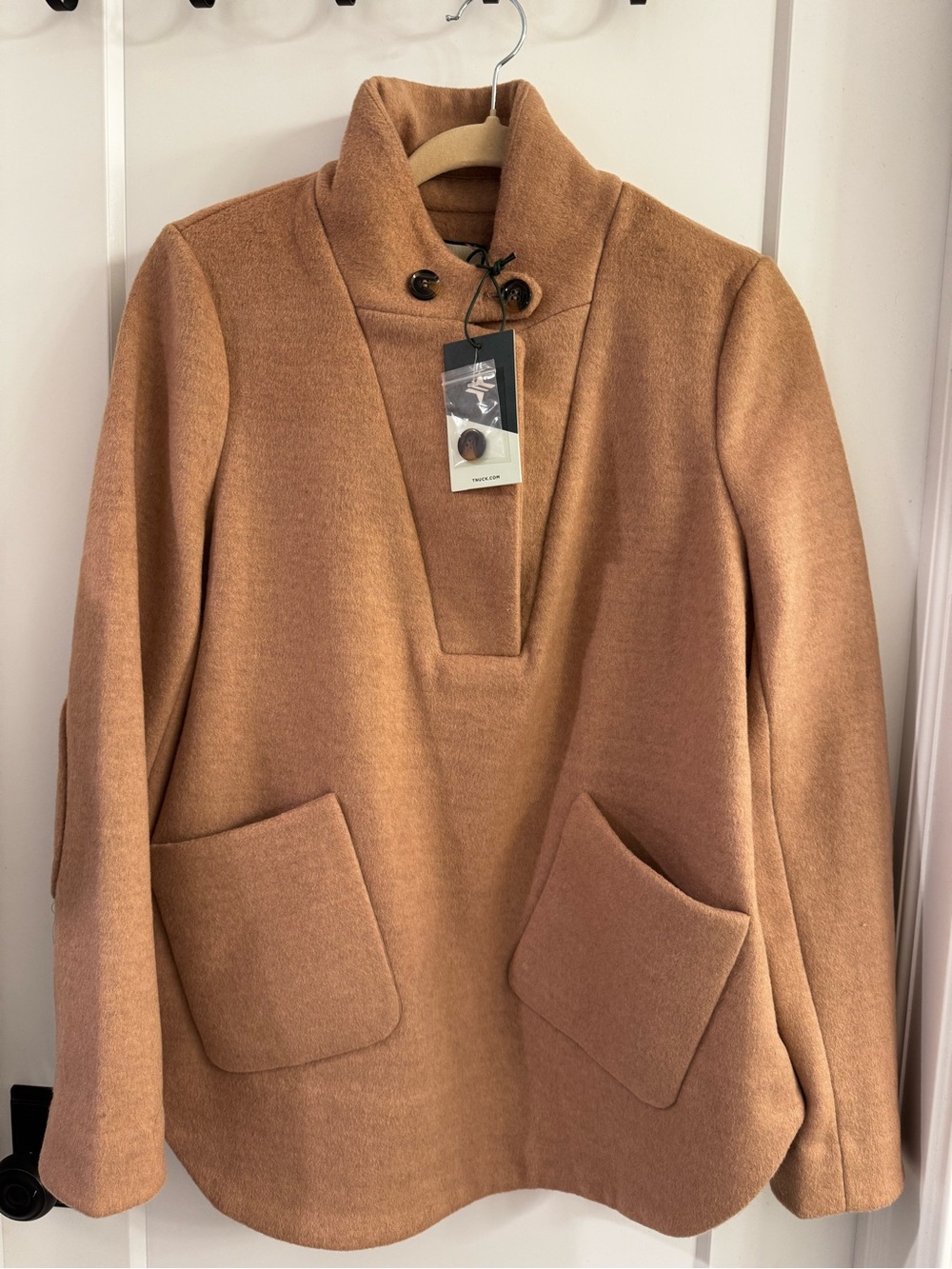 Women's Tuckernuck Camel Pullover Wool-Blend Coat with High Collar